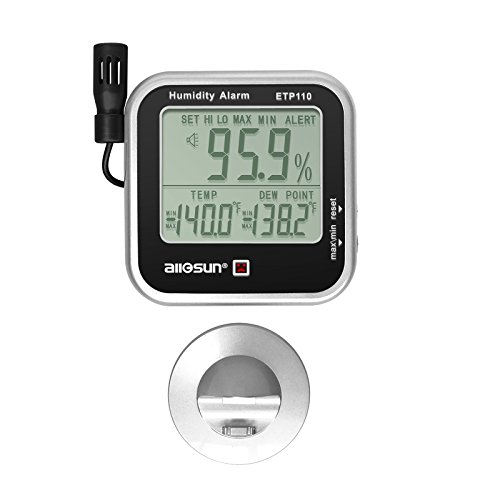 Allosun Digital Thermometer Hygrometer Indoor Humidity Greenhouse Temperature Monitor Alarm & Long Probe Gauge Dew-Point Meter With Lcd Display #TOP3