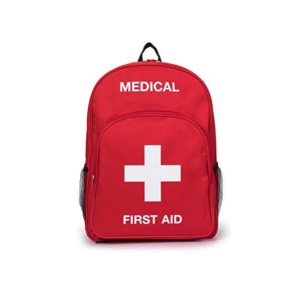 Red Emergency First Aid Bag Backpack Empty Medical Treatment First Responder Trauma Bags (Red 3)
