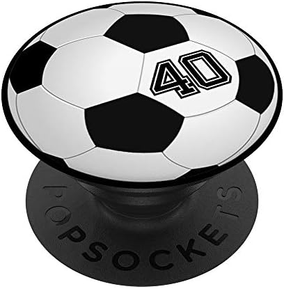 Soccer Player #40 Jersey No 40 Football Ball Gadget Gift PopSockets PopGrip: Swappable Grip for Phones & Tablets