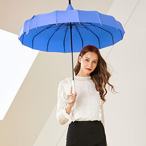 Kung Fu Smith Ladies Pagoda Parasol Umbrella, Vintage Sun Parasol UV Protection, Blue Parasol for Sun Protection