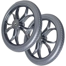 14inch Wheelchair Rear Wheels 2, Non-Slip Solid Non-Pneumatic Tire Casters Replacement Parts, 12.7mm 1/2" Bearings