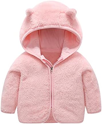 KONF Newborn Baby Winter Coat Snowsuit,Boys Girls Winter Windproof Hooded Coat Jacket Warm Fleece Outerwear, Pink, 3-6 Months