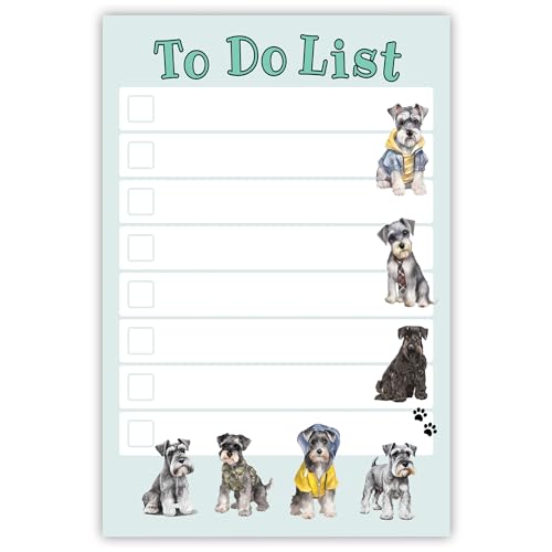 Image of DAILY RITMO Schnauzer Sticky to-Do List Notepad | Dog Mom Gifts for Women | Cute Miniature Schnauzer Stationery Pad 4x6 inch 50 Pages Made in USA | Christmas, Birthday Gift