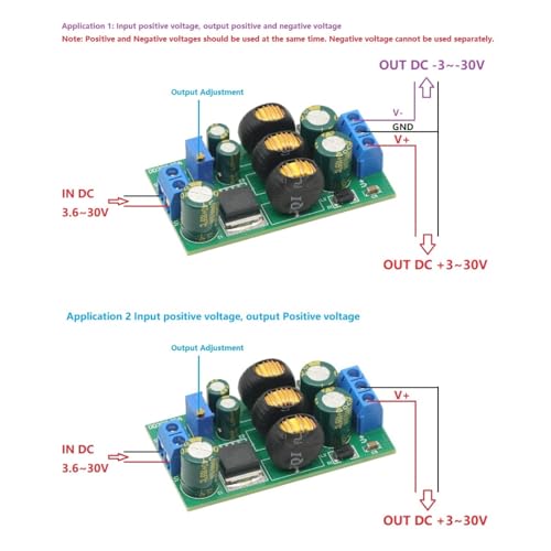 20W DC-DC 3.6V-30V to +/- 5V 6V 9V 10V 12V 15V 24V Dual Power Supply Positive Negative Dual Output Power Supply DC DC Step-up Boost Buck Voltage Converter Module2