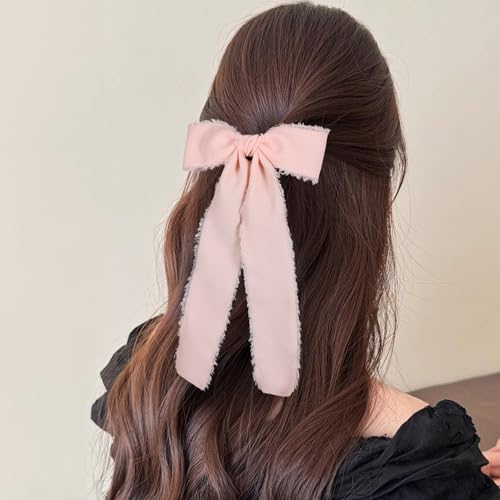 Pinzas para el cabello moño de cintas coral 2 piezas miniatura 3