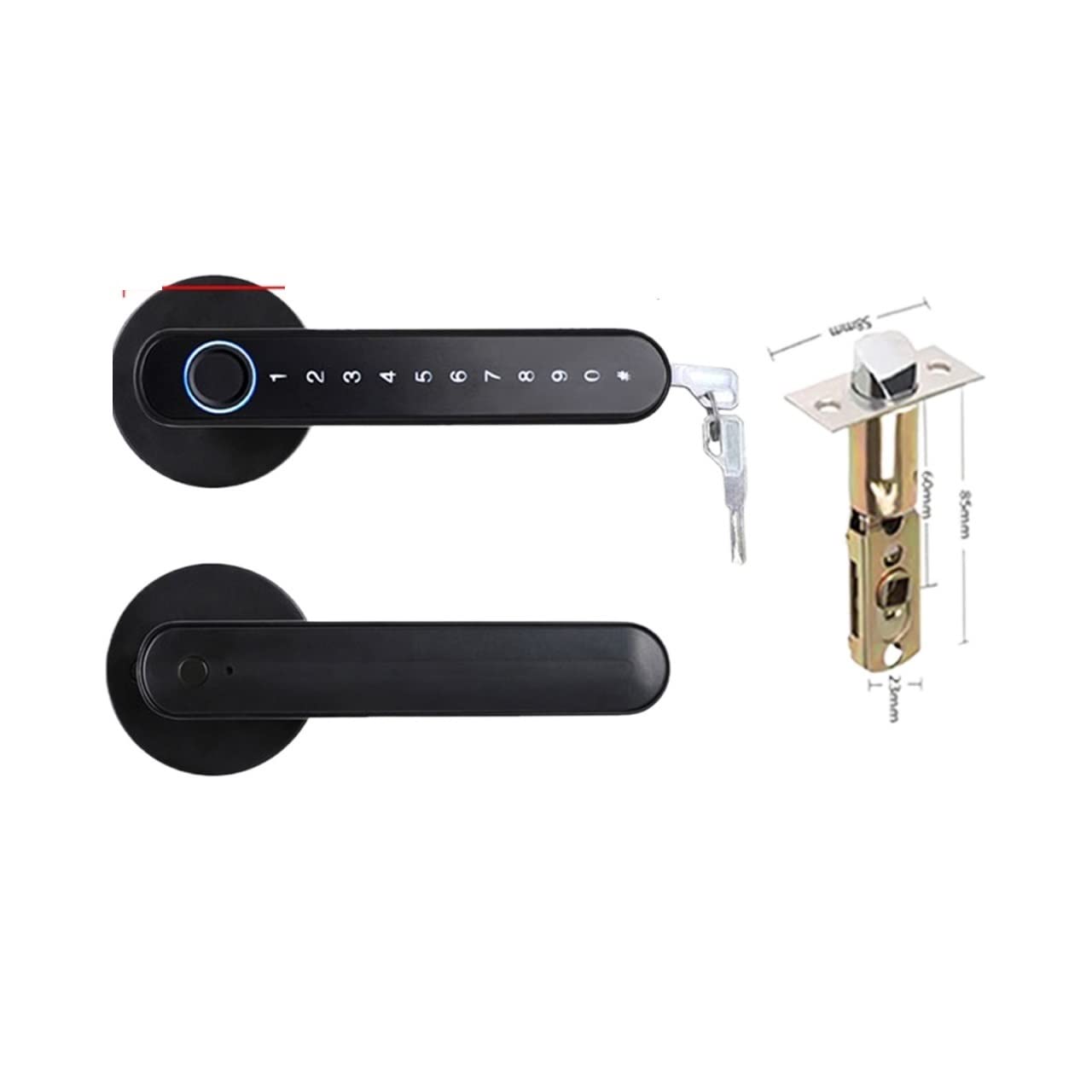 CVFRDD Smart Door Knob, Biometric Smart Lock Fingerprint Password Electric Digital Tuya Zinc Alloy Keyless Security Door Handle for Home Keyless Entry Door Handle(5072 silver ttlock)