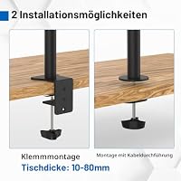 GRIFEMA GB2001-1 Monitorhalterung 13-32 Zoll VESA 75x75/100x100 Schwarz – Ansicht 6