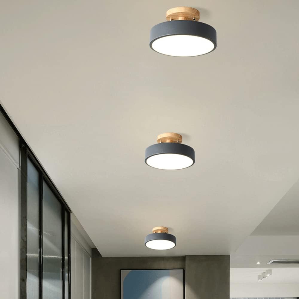 Color Metal Ceiling Light,Simple Fashionable Decoration Lighting Fixtures,Three-Color Temperature Adjustable Ceiling Lamp,Indoor Eye Protection Close to Ceiling Light Fixture