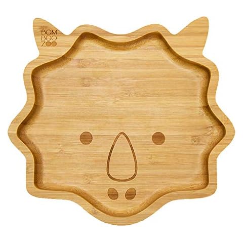 Baby Toddler Bamboo Dinosaur Plate with Silicone Suction - Stay Put Plate - Bamboo Plate - BambooZoo Cover