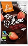 Landgarten Bio Erdbeere in Zartbitter-Schokolade – 10x 50g | 100% Bio & Fairtrade – gefriergetrocknete Erdbeeren in feinherber Zartbitterschokolade – edler Premium-Snack für bewusste Genussmomente