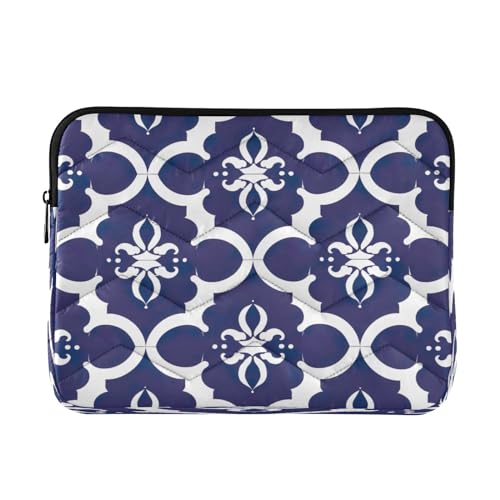 Funda para portátil 13-14 pulgadas impermeable azul y blanca