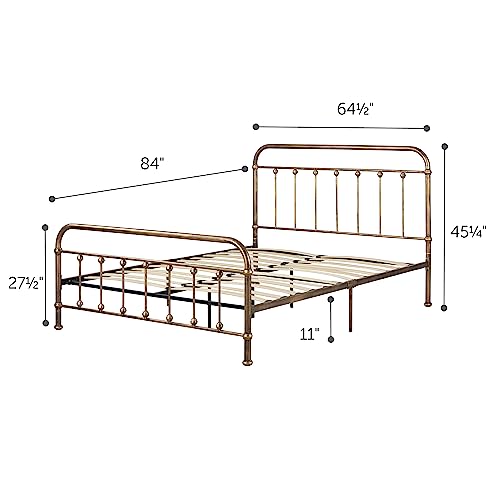 South Shore Prairie Metal Platform Bed, Queen, Bronze #TOP2