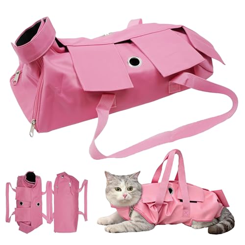 PawLuxe Waterproof Cat Grooming Restraint Bag (Pink, S)