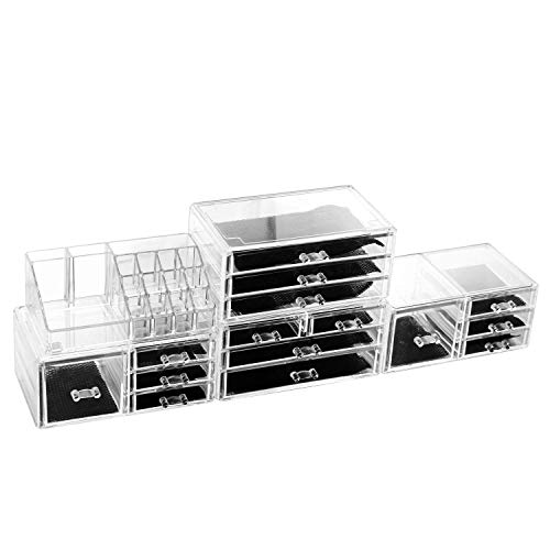 Felicite Home Acrylic Jewelry And Cosmetic Storage Makeup Organizer Set, 5 Piece，Large #TOP2