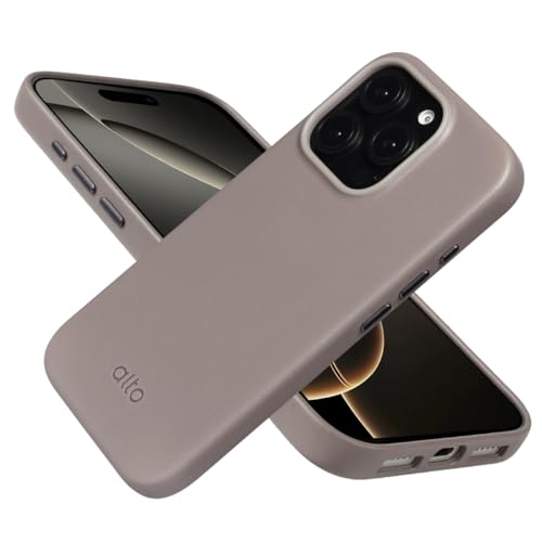 alto Phone Case Compatible with iPhone 16 Pro 2024, Magnetic Italian Leather Case, Clop Series Drop Protective Case (iPhone 16 Pro, 6.3 inch, Cement Gray)