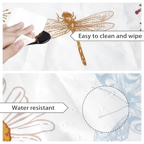 Fecvdlis Spring Summer Flower Round Fitted Tablecloth with Elastic Edge Wipeable Table Cloth Waterproof Reusable Outdoor Table Cover for Kitchen Picnic Patry Indoor Fits 40-44" Diameter Round Tables by Fecvdlis - Used condition - Image 6