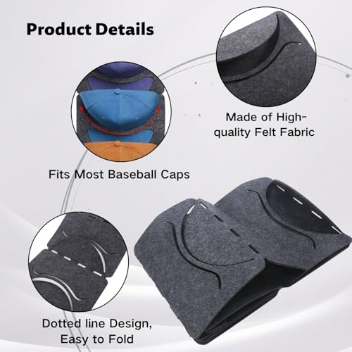 Lyivisk Cap Organizer Wandhalter – Kappenhalter für Baseballmützen und Hüte, Cap Halterung für Schlafzimmer, Garderobe und Tür (7-Raster, einreihig)