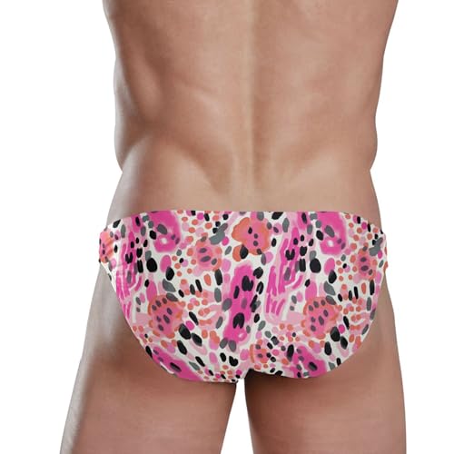 Pink Leopard Swim Briefs for Men Swimsuit Bikini Swimwear S B04028503