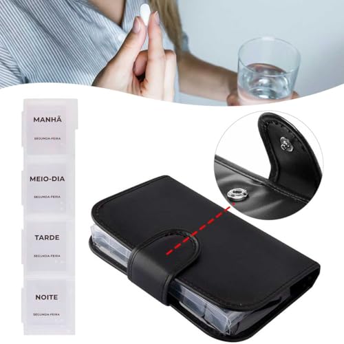 Porta Cápsulas Estojo Elegante Portátil Bolsa Viagem Separador Remédio Vitamina Suplemento (Porta Co