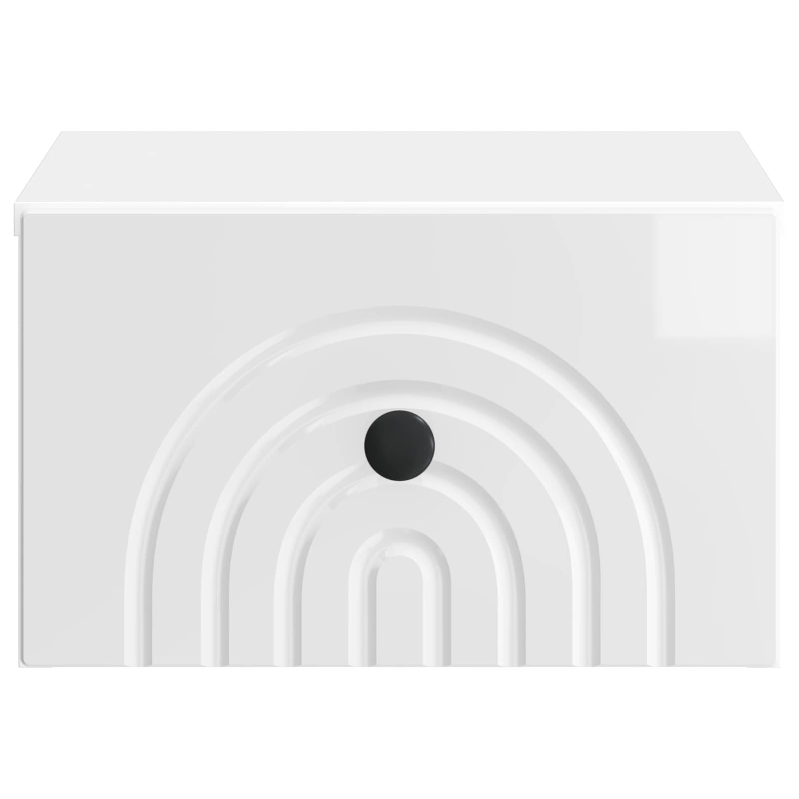 Armoire de chevet suspendue avec tiroir 2 pièces blanc haute brillance, armoire murale moderne pour chambre et salon, faite de matériaux en bois durables, design rectangulaire