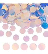 SUNNYCLUE 200 Grandes Paillettes Rondes 40mm Plates Irisées Prune - Lot En Vrac PVC Pour Couture Et Bijoux