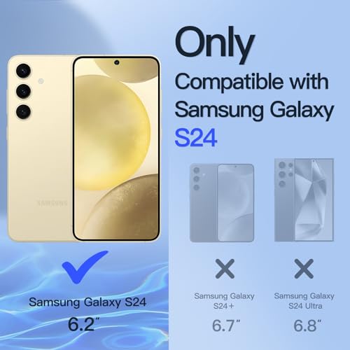 JETech Privacy Screen Protector for Samsung Galaxy S24 5G 6.2-Inch with Camera Lens Protector, Anti-Spy Tempered Glass Film, Fingerprint ID Compatible, 2-Pack Each