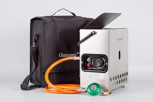 Gazcamp Heatbox 2000-30 mbar Ausführung - Rundum-Paket (silber/edelstahl)