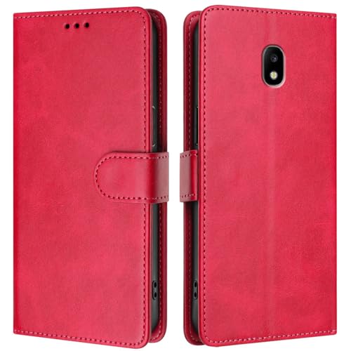 Compatible with Samsung Galaxy J7 (2017) J730 PU Leather Phone Cover,Compatible with Samsung Galaxy J7 Pro (2017) Card Slots Flip Stand Wallet Case QH