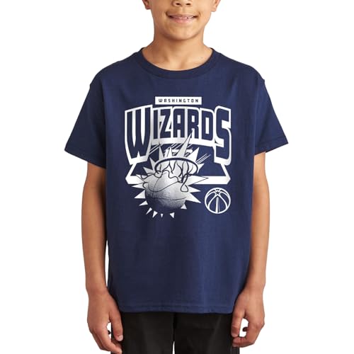 Junk Food NBA - Washington Wizards - Crash The Board - Officially Licensed Youth Short Sleeve Fan Tee for Boys and Girls Navy