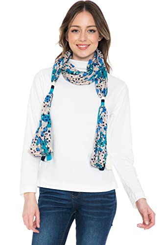 THE COLLECTION ROYAL Cotton Tassel Tassel Scarves for Women Lightweight Scarf Polka Dot Shawl Wrap for Spring Summer2