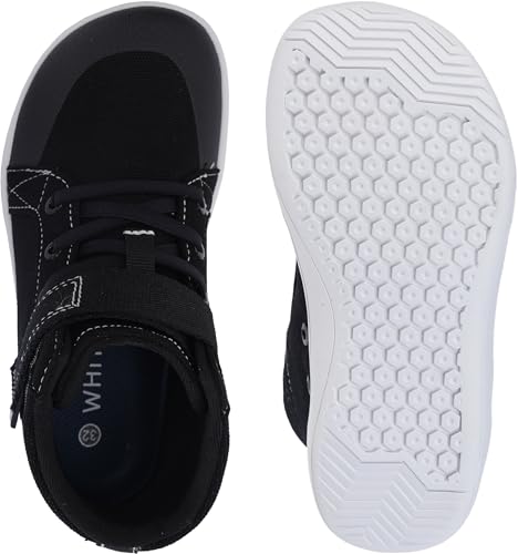 Image of WHITIN Little /Big Kid Wide High Top Barefoot Shoes W8K23 | Back to School, Natural & Healthy Fit, Ankle Support, Lightweight Zero-drop for Casual Walking & Active Play