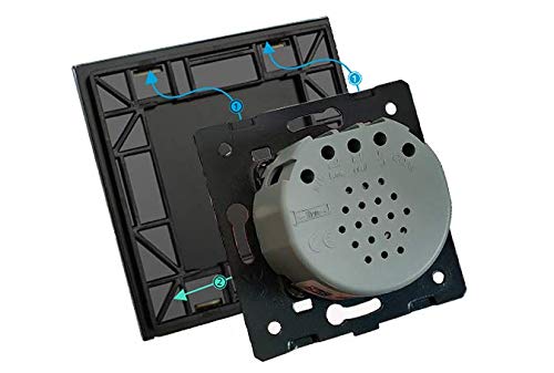 LIVOLO VL-C702S - Interruptor de luz táctil (cristal), color negro