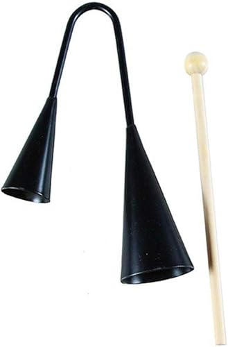 Agogo Bell Instrumento de percusión tradicional de samba de dos tonos con palo de madera para
