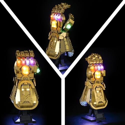 Mililier LED Light Kit for Lego 76191 Marvel Infinity Gauntlet Building Set, Compatible with Lego 76191 Building Blocks Model(Not Include Blocks Set)