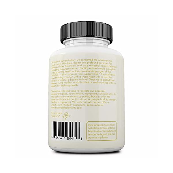 Ancestral-Supplements-Grass-Fed-Living-CollagenSupports-Joints-Marrow-Bones-Cartilage-Skin-Hair-Nails-180-Capsules Ancestral Supplements Grass Fed Beef Living Collagen Nutritional Powder Supplement, 3000mg, Promotes Healthier, Younger Looking Skin, Hair, Nails and Joints, Types I,II,III,V, and X, 180 Capsules