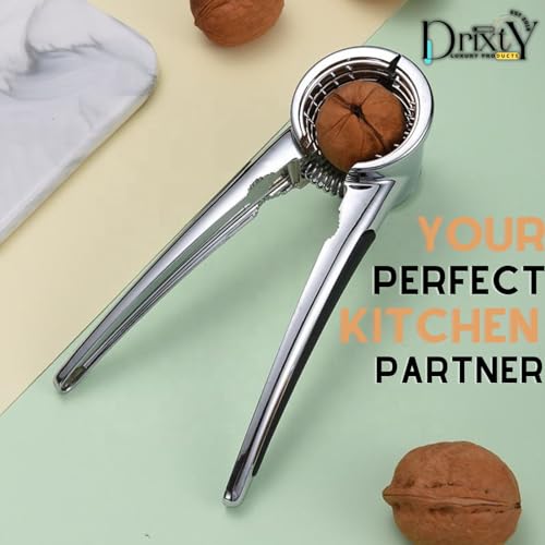 Image of Walnut Cracker Opener Multifunction Stainless Steel Tool for Almonds, Brazil Nuts, Hazelnuts, Chestnuts, Pistachios, Sunflower Seeds Portable Nutcracker for Inshell, Akhrot, Pista (Silver)