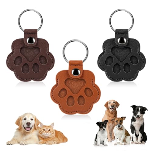 Wilupry Dog & Cat Hair Collector Keychain, Leather Paw Shaped