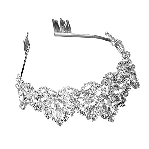 Coronas de cristal para mujeres y niñas, princesa, elegante, con peines, para novia de diamantes de imitación