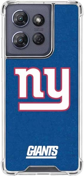 Skinit Clear Phone Case Compatible with Moto G 5G (2025) - Officially Licensed NFL New York Giants Distressed Design