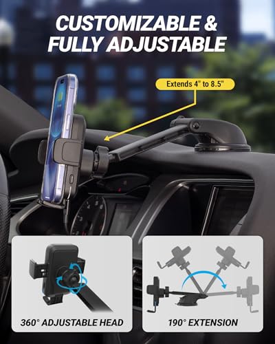Cargador inalámbrico de coche compatible con iPhone y Samsung Android 5