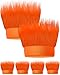 6 Pcs Hairy Headband Costume Headband Troll Crazy Hair Wig Accessories Head Decorations for Kid Adult Women Men Party Costume (Orange)