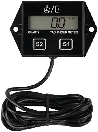 Runleader Digital Hour Meter Tachometer, Maintenance Reminder, Battery Replaceable, Automatically Shutdown, Use for ZTR Lawn Mower Tractor Generator Marine Snowmobile.