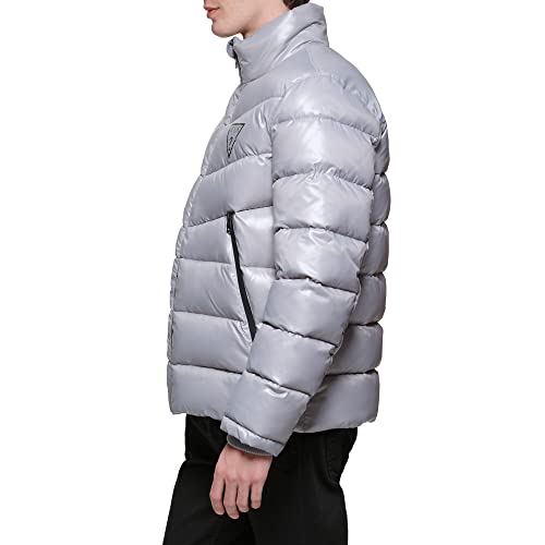 Gショップ GUESS Men's Midweight Logo Oversized Zip Puffer - Product