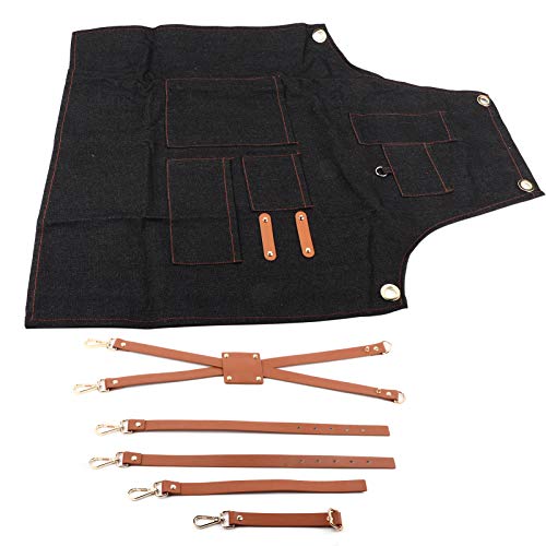 Multi-Wits Heavy Duty Denim Apron with Leather ...