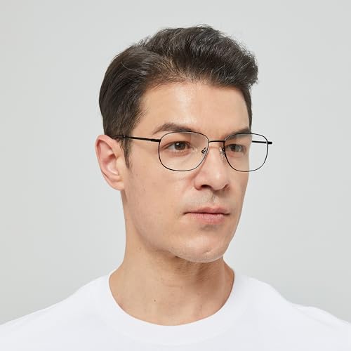 Image of JF2404 Clear Lens Eyewear Metal Frames Squre Rectangular Glasses for Men Prescription