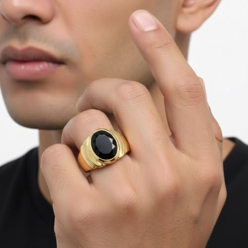 Image of 55Carat Choose Your Color Natural Birthstones 18 K Gold Plated Ring Bold Statement Jewellery Sizes 4-13