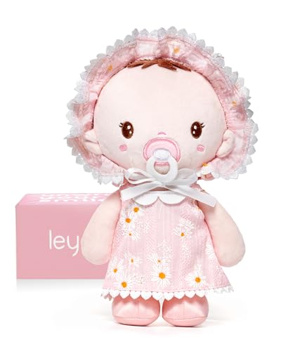 LeyaDoll Baby Rag Doll 9 Dress-Up Doll First Birthday Gift for 1+ Girls