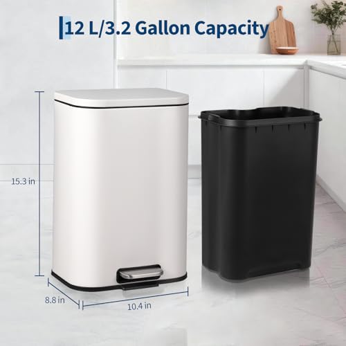 Caneca de basura rectangular de acero inoxidable 3.2 gal miniatura 2