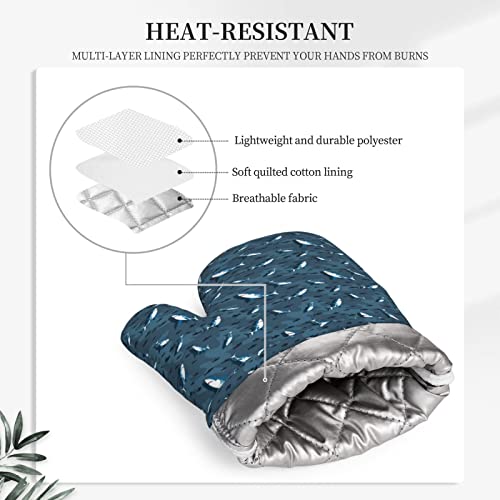 Christmas Oven Mitts(Right Hand) Heat Resistant Sets,Vintage Reindeer Rococo,Kitchen Oven Glove High Heat Resistant With Non-Slip Silicone Surface For Cooking,Green #TOP3