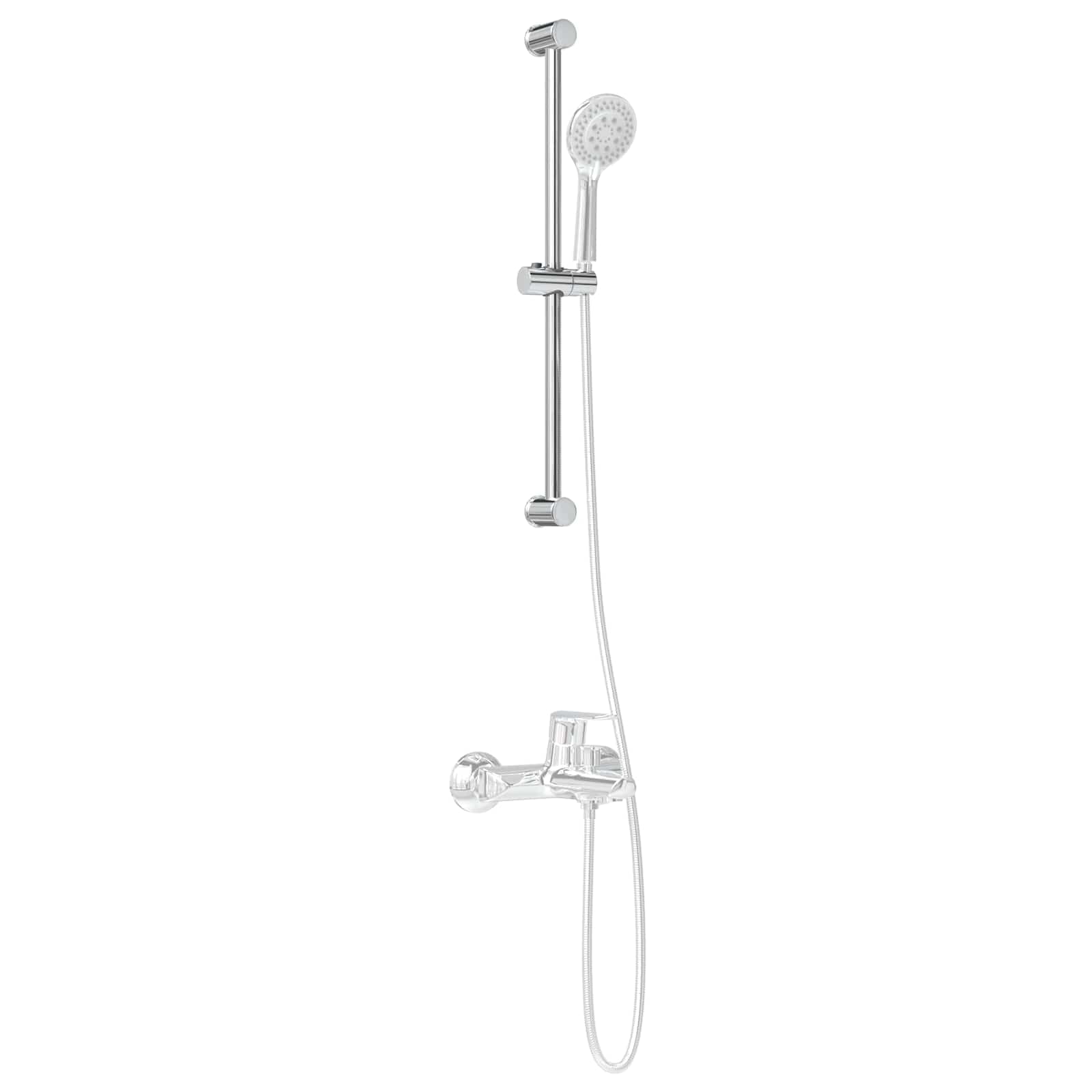 Soporte para alcachofa de ducha de acero inoxidable cromado 71 cm ajustable 360 grados giratorio con montaje en pared para brazo de ducha, ducha de lluvia y sistema de ducha en el baño